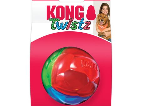 KONG Twistz Ball Dog Toy Multi-Color 1ea MD Supply