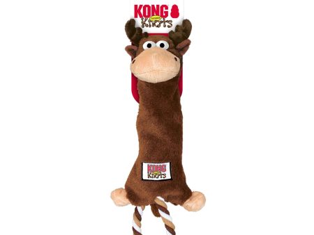 KONG Tugger Knots Moose Dog Toy Brown 1ea MD LG For Sale