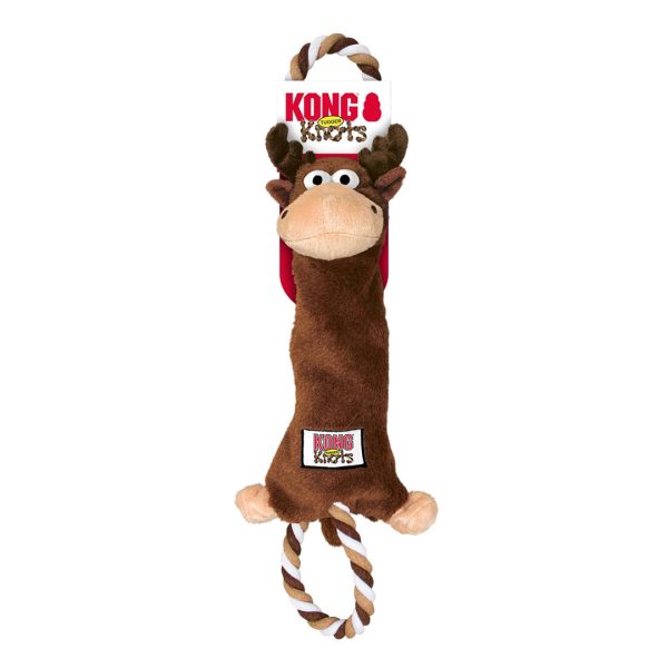 KONG Tugger Knots Moose Dog Toy Brown 1ea MD LG For Sale