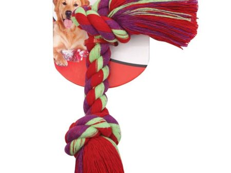 Mammoth Pet Products Cottonblend 2 Knot Rope Tug Toy Multi-Color 1ea 42 in For Cheap