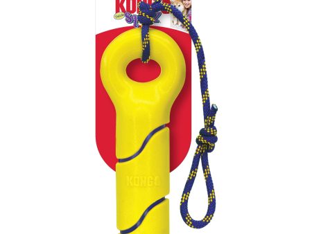 KONG Squeezz Tennis Buoy w Rope Dog Toy Yellow 1ea MD on Sale