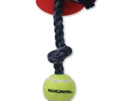 Mammoth Pet Products Denim 3 Knot Tug with Ball Dog Toy Grey 1ea 20 in, MD Online now