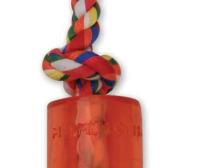 Mammoth Pet Products Cloth Rope Dog Toy 3 Knot Tug with TPR Squeaker Multi-Color 1ea 10 in, SM Supply