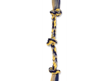 Mammoth Pet Products Cotton blend Color 3 Knot Rope Tug Toy Assorted 1ea 25 in, LG Hot on Sale