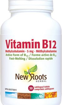 New Roots Herbal Vitamin B12 Methylcobalamin 5mg (30 Sublingual Tablets) Supply