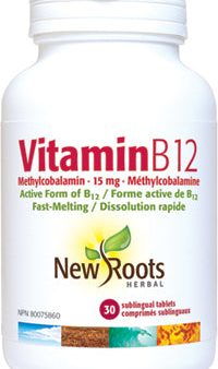 New Roots Herbal Vitamin B12 Methylcobalamin 15mg (30 Sublingual Tablets) For Sale